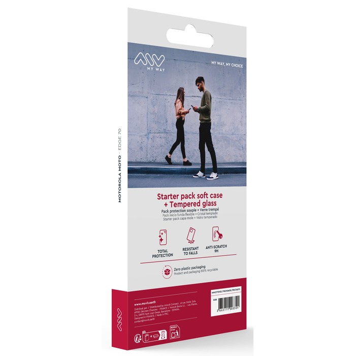 STARTER PACK COQUE SOUPLE + VERRE TREMPE 3D MOTOROLA EDGE 70