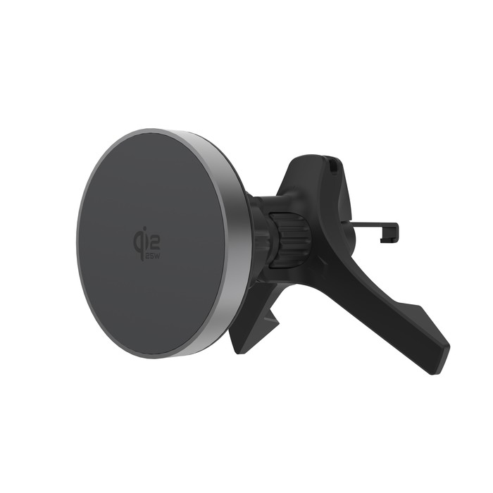 TIGER POWER SUPPORT VOITURE CHARGEUR QI2 25W GRILLE D'AERATION GRIS