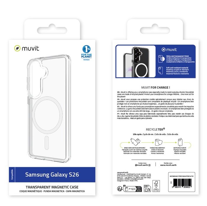 MFC COQUE MAGNETIQUE TRANSPARENTE RECYCLE SAMSUNG GALAXY S26