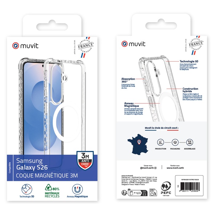 COQUE TRANSPARENTE MAGNETIQUE 3M SAMSUNG GALAXY S26