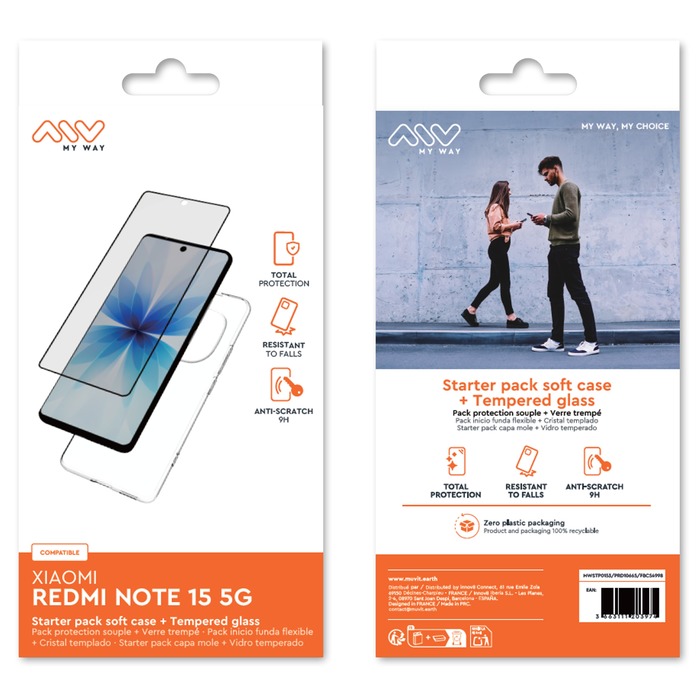 STARTER PACK COQUE SOUPLE + VT 3D XIAOMI REDMI NOTE 15 4G/5G