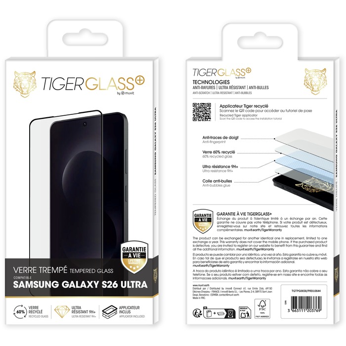 TIGER GLASS PLUS VERRE TREMPE RECYCLE SAMSUNG GALAXY S26 ULTRA