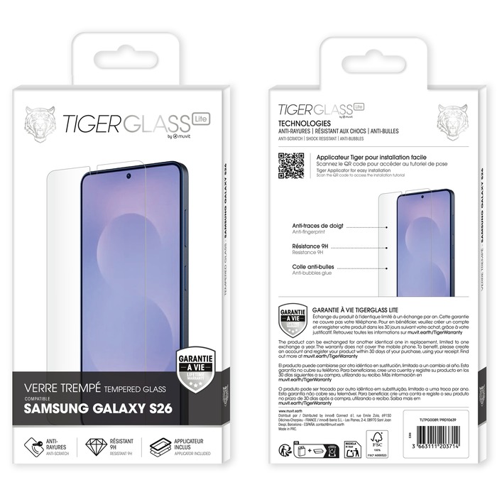 TIGER GLASS LITE VERRE TREMPE GARANTIE A VIE SAMSUNG GALAXY S26