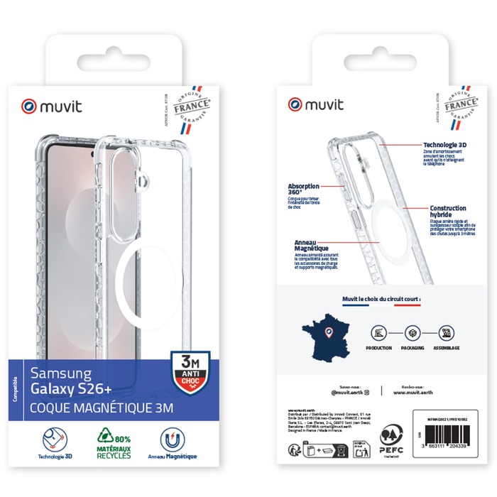 COQUE TRANSPARENTE MAGNETIQUE 3M SAMSUNG GALAXY S26+