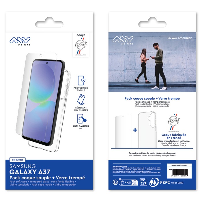 PACK COQUE SOUPLE + VERRE TREMPE SAMSUNG GALAXY A37