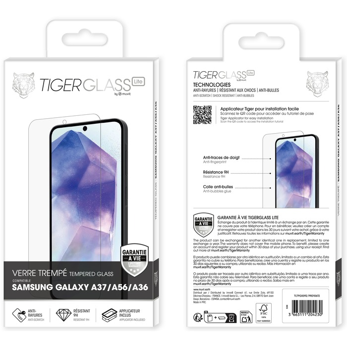 TIGER GLASS LITE VERRE TREMPE SAMSUNG GALAXY A37/A56/A36