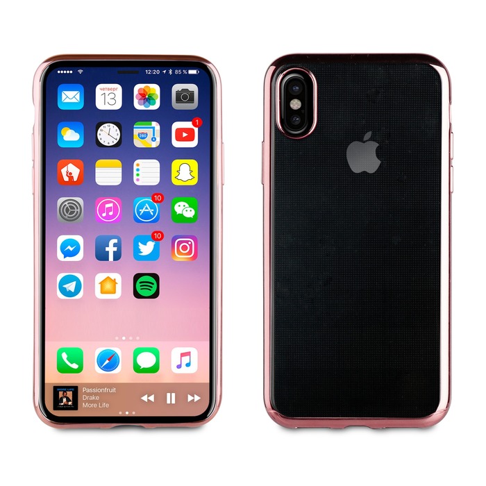 COQUE BLING OR ROSE APPLE IPHONE X XS