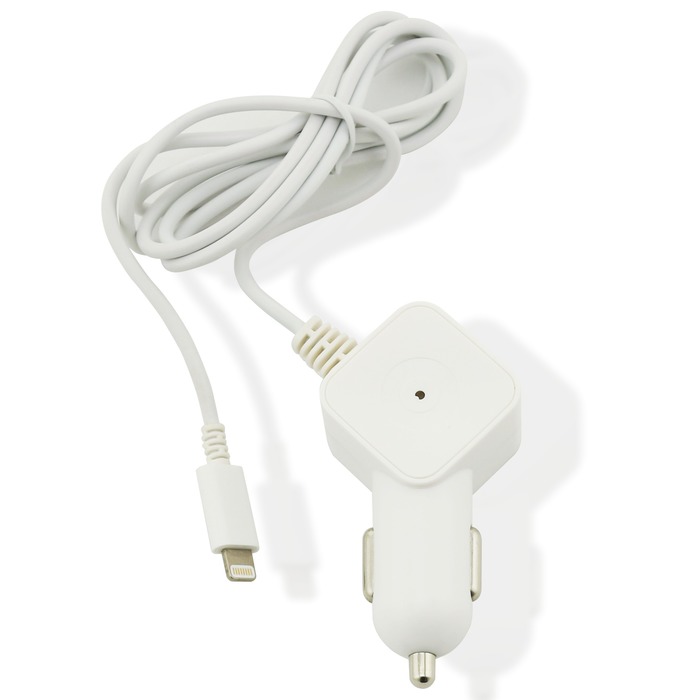 CHARGEUR VOITURE 1A LIGHTNING 1.2M BLANC