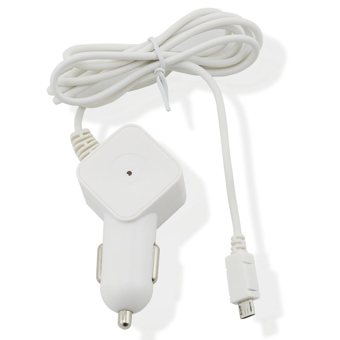 CHARGEUR VOITURE 1A MICRO-USB 1.2M BLANC