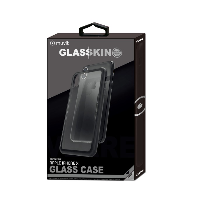 GLASSKIN GLASS CASE TRANSPARENTE CONTOUR NOIR: APPLE IPHONE X/XS