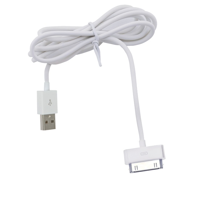 SPRING CABLE DROIT CHARGE & SYNC 1A USB/30 PIN 1M BLANC