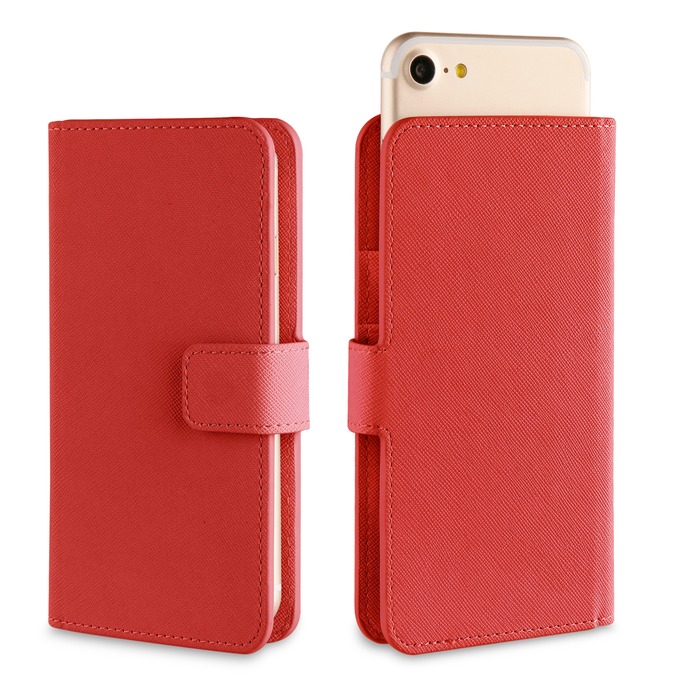SLIDECOVER FOLIO UNIVERSEL ROUGE SAFIANO TAILLE M