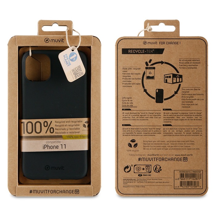 COQUE RECYCLETEK NOIRE: APPLE IPHONE 11