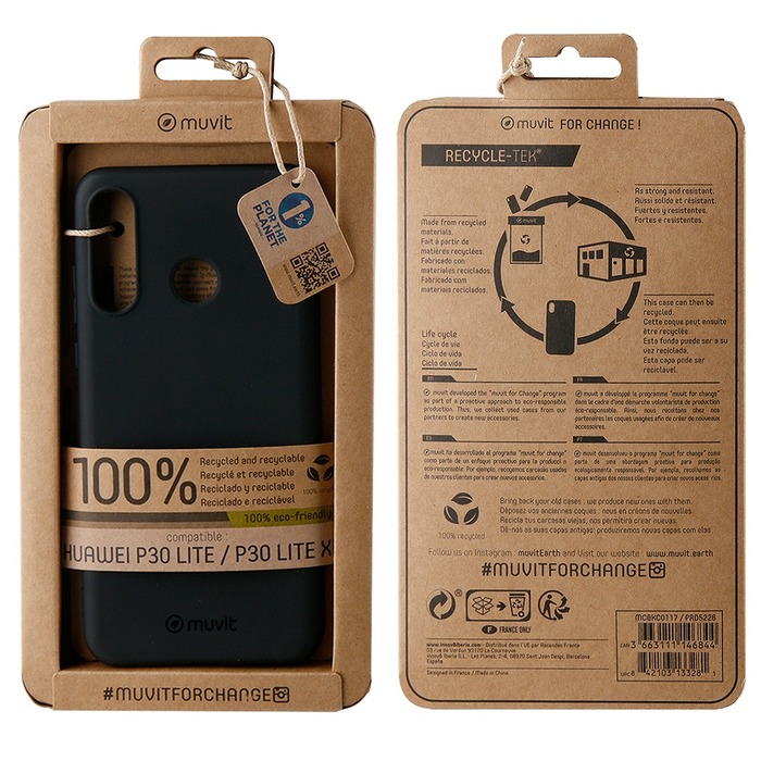 COQUE RECYCLETEK NOIRE HUAWEI P30 LITE/ P30 LITE XL