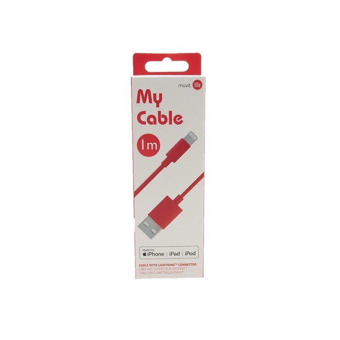 MY CABLE LIGHTNING MFI 1M ROUGE