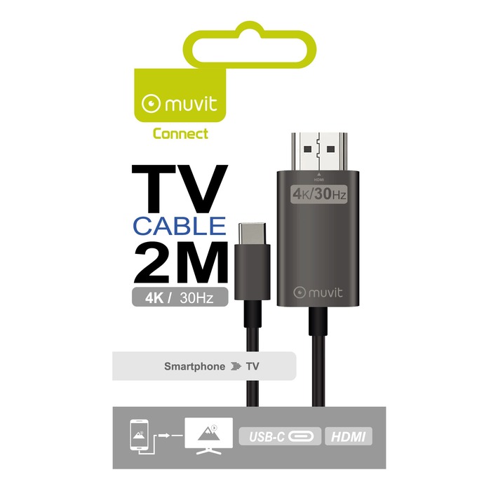 CONNECT CABLE TYPE C TO HDMI 2M BLACK