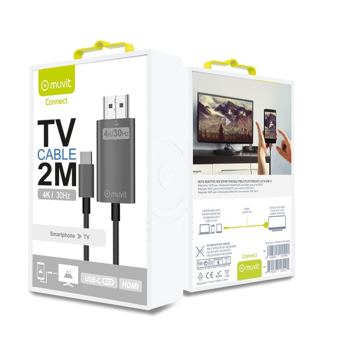 CONNECT CABLE TYPE C TO HDMI 2M BLACK