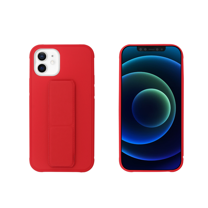 COQUE AVEC FONCTION STAND ROUGE IPHONE 12 MINI