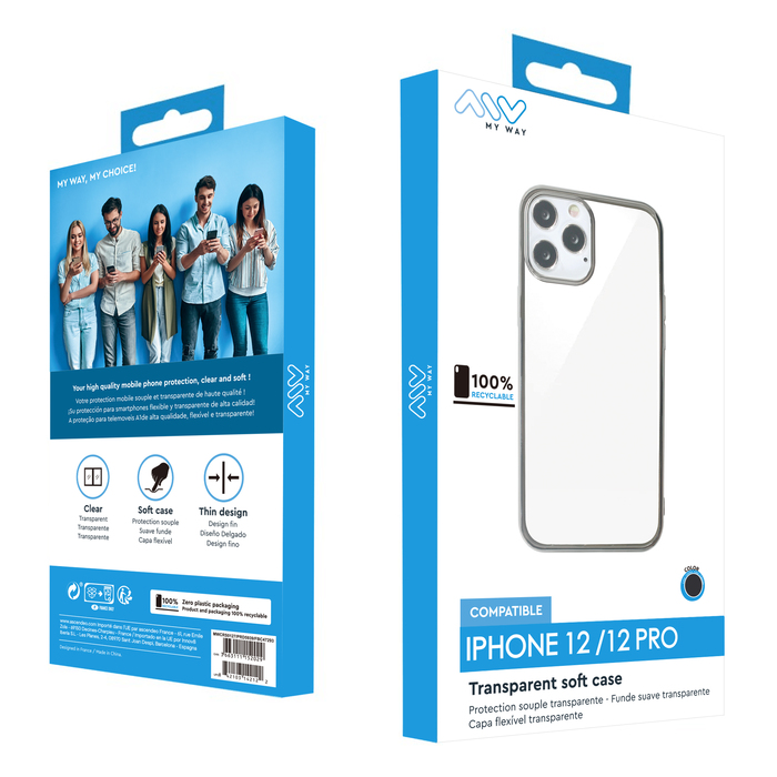 COQUE BLING CONTOUR NOIR IPHONE 12/12 PRO