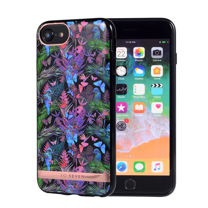 PHUKET TROPICAL BUTTERFLY SHELL NERO: APPLE IPHONE 6/7/8
