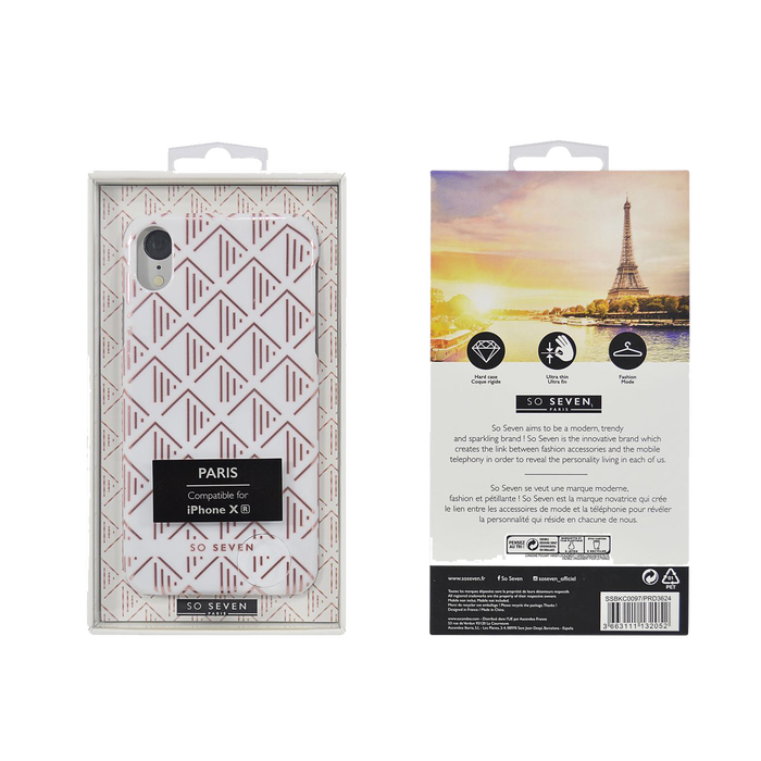 PARIS TRIANGLE SHELL BLANCO/ROSA: APPLE IPHONE XR