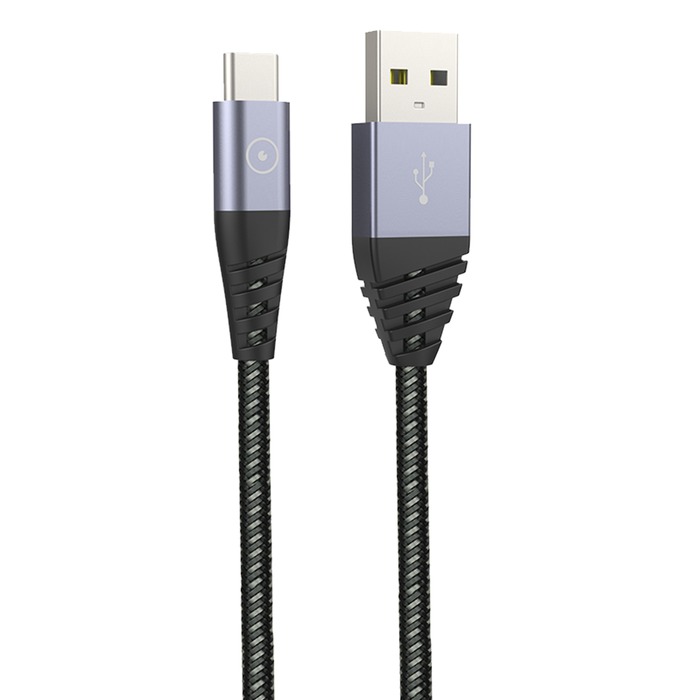 TIGER POWER CABLE ULTRA RESISTANT USB-A USB-C 2M GRIS