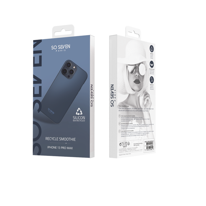COQUE SMOOTHIE RECYCLE BLEU IPHONE 13 PRO MAX