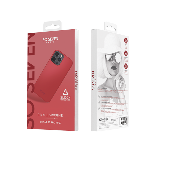 COQUE SMOOTHIE RECYCLE ROUGE IPHONE 13 PRO MAX