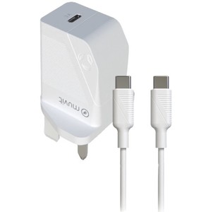 PACK PD CHARGER 18W + USB-C CABLE WHITE UK