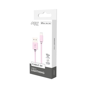 CABLE USB-A LIGHTNING 1M ROSA
