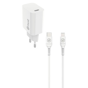 PACK CHARGEUR SECTEUR 20W + CABLE LIGHTNING BLANC