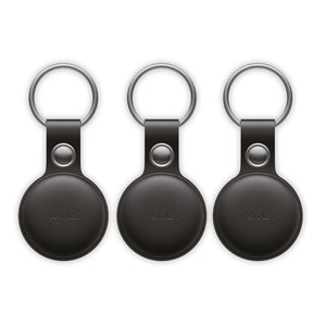 PACK 3 MITAG TRACER KEY RING BLACK LEATHERETTE