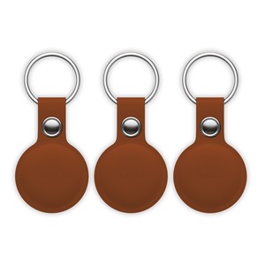 PACK 3 MITAG TRACER KEY RING BROWN IMITATION LEATHER