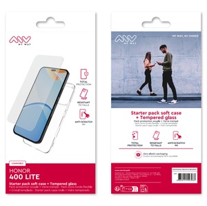 STARTER PACK COQUE SOUPLE + VERRE TREMPE HONOR 400 LITE