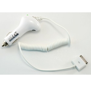 APPLE CAR CHARGER 30 PIN 1A WHITE**-MUDCC0107