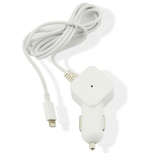 CHARGEUR VOITURE 1A LIGHTNING 1.2M BLANC