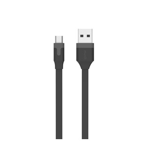 TAB FLAT CABLE CHARGE &amp; SYNC 2.4A USB/MICRO-USB 1M BLACK
