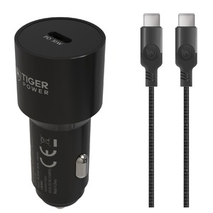 TIGER POWER PACK CHARGEUR VOITURE PD 30W + CABLE USB-C/USB-C 1,2M