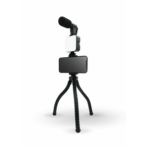 VLOGGING KIT 4 IN 1 MICROPHONE + TRIPOD + STAND + LED